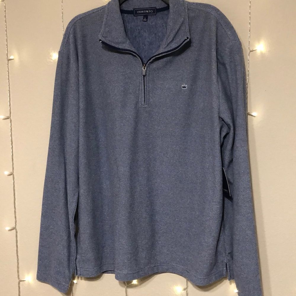 NWT CROWN & IVY Mens 1/4 zip Pullover